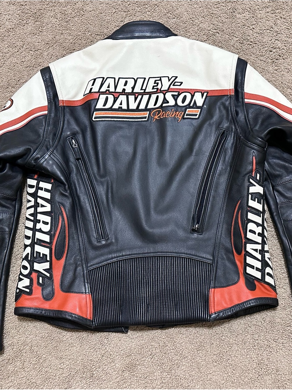 Harley-Davidson Screamin Eagle Racing Genuine Leather Jacket WOMENS LG - Picture 9 of 16